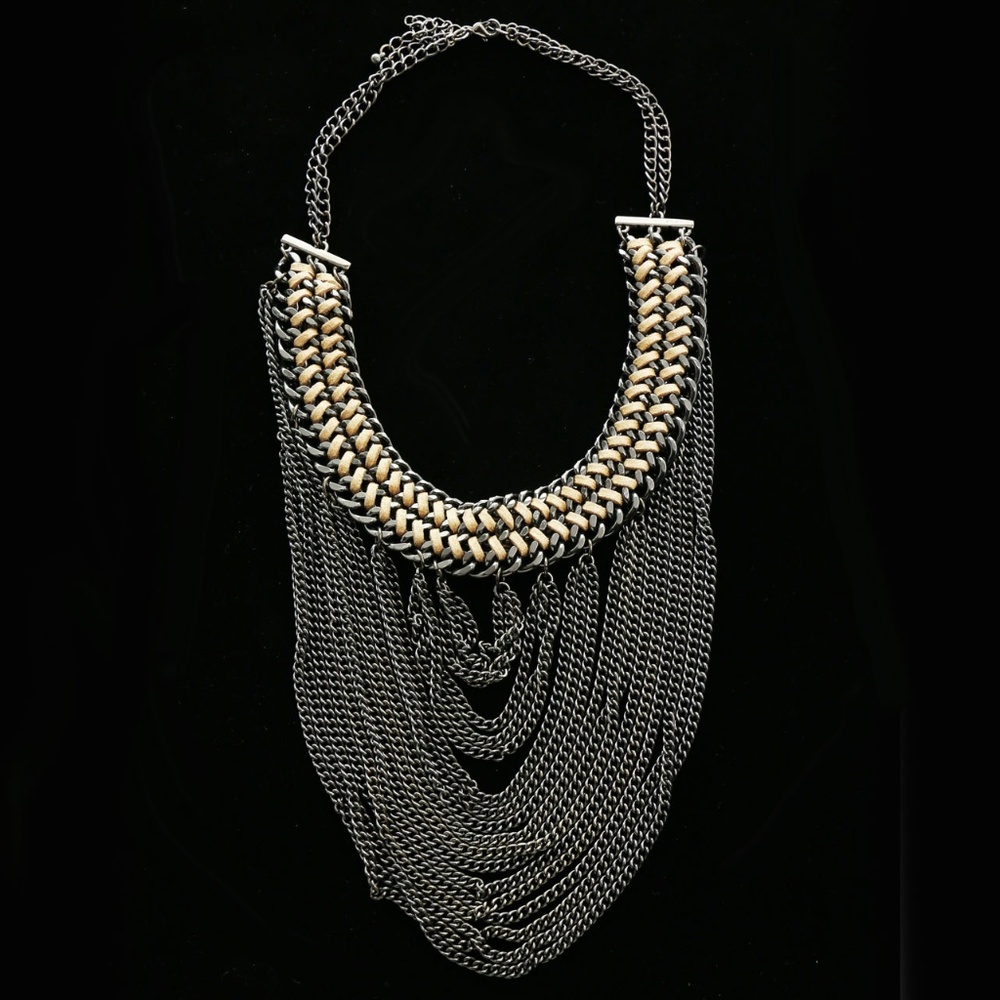 Luxury Necklace Gunmetal/Brown NWOT